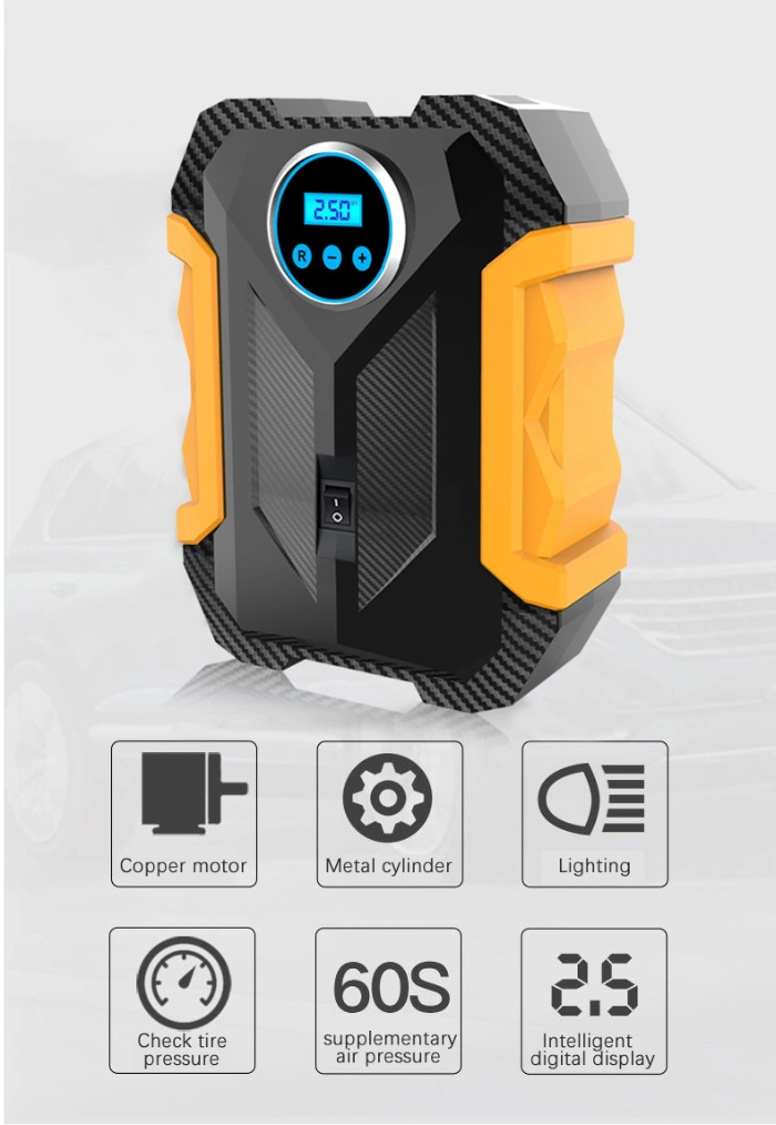 Automatic Portable Digital DC 12 Volt Electric Tyre Air Compressor Pump with Car Tire Inflator